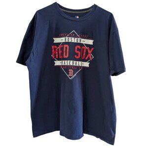 MLB Men's Boston Red Sox T-Shirt, 100% Cotton, Size XL, Blue, Ring Spun Soft